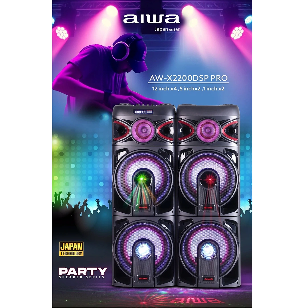 رقص نور هوشمند اسپیكر آیوا مدل AW-X2200DSP PRO