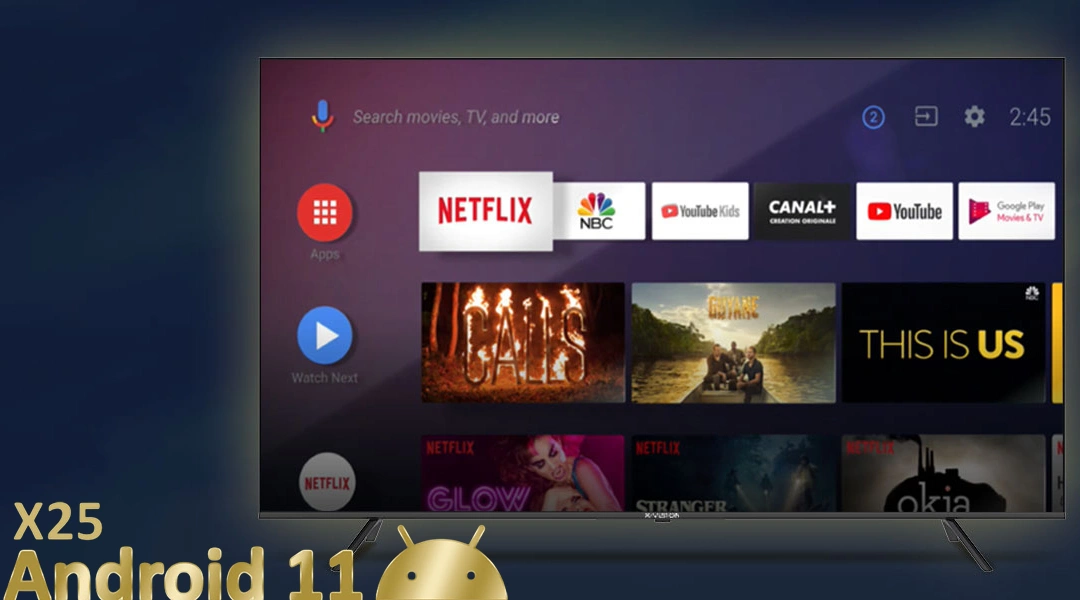 سیستم عامل تلویزیون هوشمند 55 اینچ 4K ایكس ویژن مدل X25